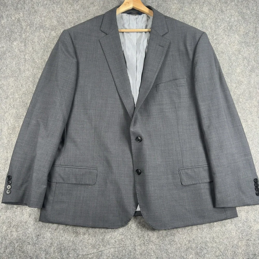 Brooks Brothers Suit Jacket Mens 48R Gray Wool Stretch Two Button‎ Explorer